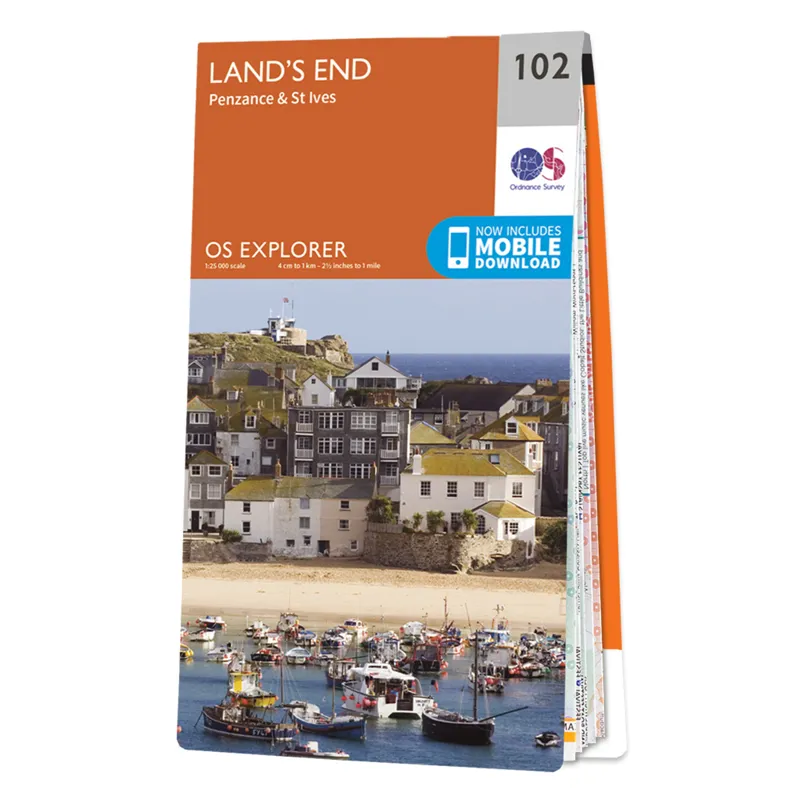 OS Explorer Map 102 Land's End Penzance and St Ives